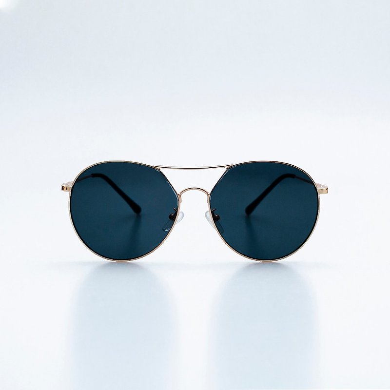 Y2040 Phnom Penh Aviator Sunglasses | Textured Metal | Nostalgic Retro - Glasses & Frames - Other Metals Black