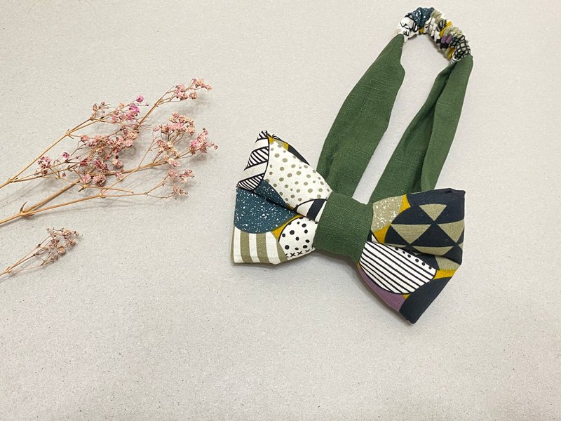 綠悠樂園 | 立體蝴蝶結 | 寶寶髮帶 - 嬰兒帽子/髮帶 - 棉．麻 綠色