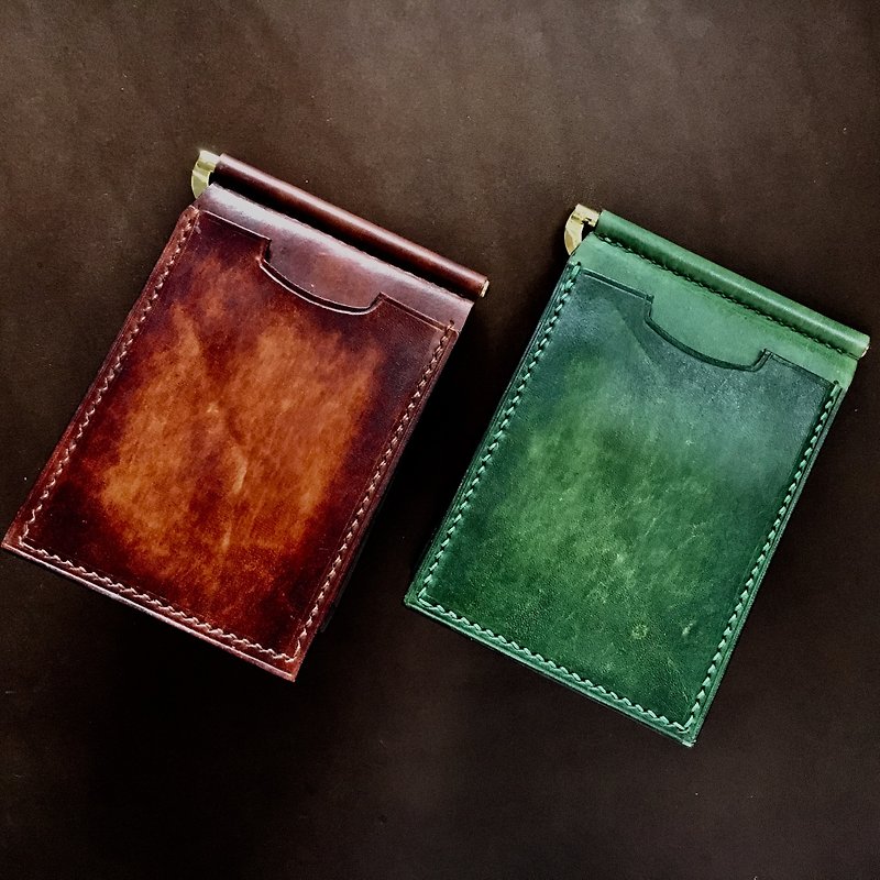 JM-C2 Hand-dyed Money Clip~Colors can be dyed - Wallets - Genuine Leather Multicolor