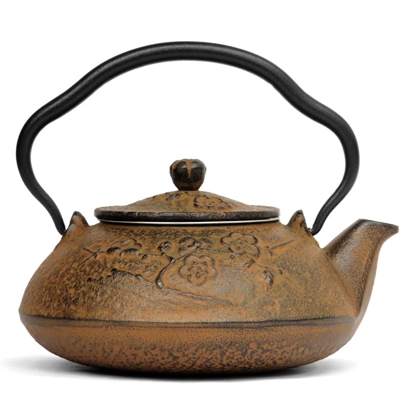 Nanbu tekki multipurpose tetsubin cast iron kettle teapot plum blossoms 0.5L brn - Teapots & Teacups - Other Metals Khaki