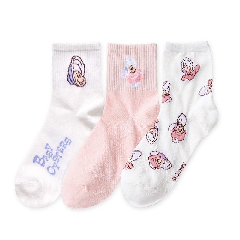 【ONEDER】Disney Oyster Baby Collection Mid-Calf Socks, Long Socks, Made in Taiwan, Women's Cotton Socks - Socks - Other Materials 