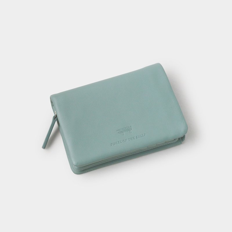 pinsel wallet : blue grey - 長短皮夾/錢包 - 真皮 