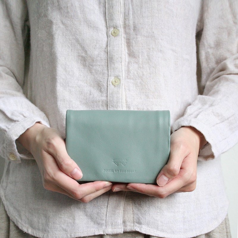 pinsel wallet : blue grey - 錢包/皮夾/長短夾 - 真皮 