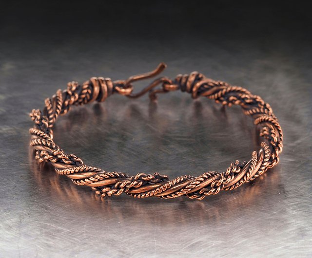 Wire wrapped copper bracelet / Unique stranded wire jewelry Wire Wrap Art -  Shop Wire Wrap Art Bracelets - Pinkoi