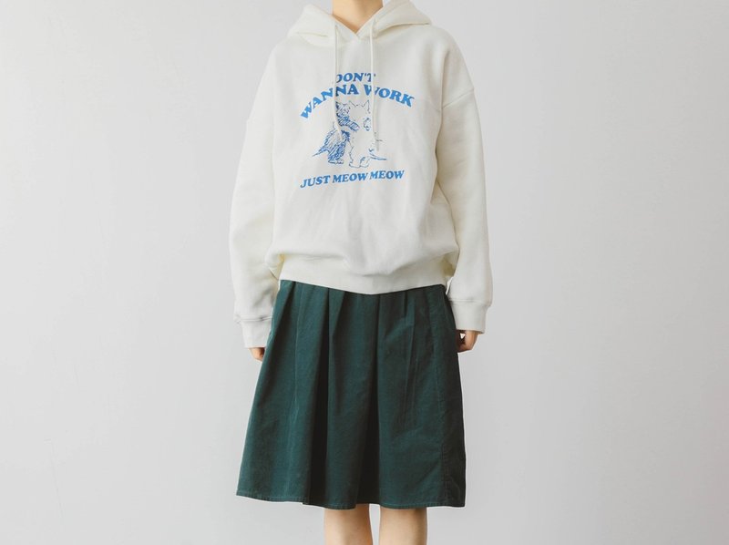 美式復古 少女彩色印花 寬鬆棉質加絨連帽衛衣 - 女上衣/長袖上衣 - 棉．麻 多色