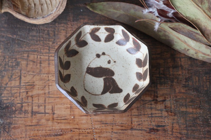 Tiny plate with Panda - Plates & Trays - Pottery Khaki