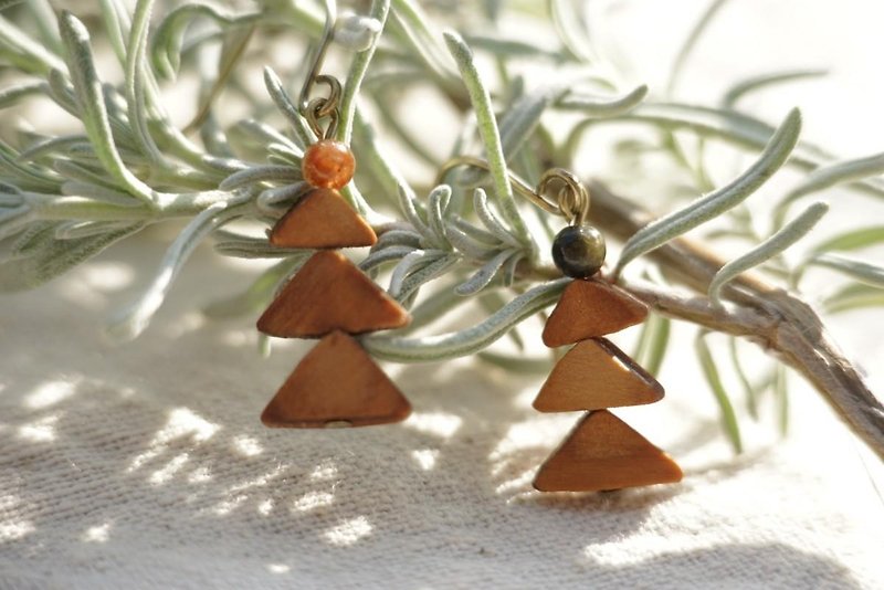 tree earrings (earrings, hooks for allergies are acceptable) - Earrings & Clip-ons - Wood Brown