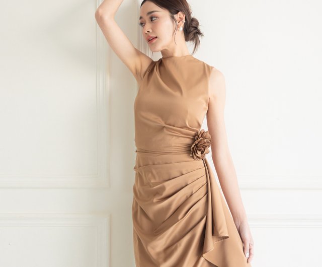 パーティードレス　専用 PourVous ドレス 七分袖＆ロング パーティードレス 透け感お呼ばれ結婚