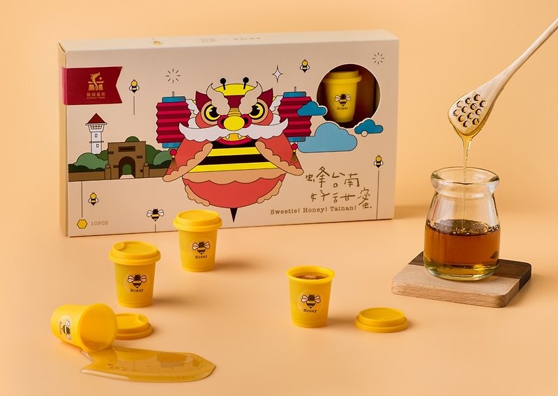 Longyao Tainan-Bee Tainan Good Sweet Portable Bottle Honey Gift Box-Resignation Gift/Powder Water Gift - Honey & Brown Sugar - Fresh Ingredients 
