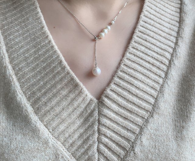 天然淡水パールペンダント S925シルバーネックレス - ショップ