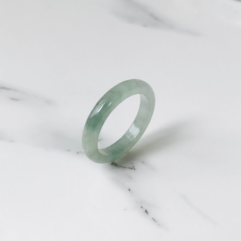 Jade Carved Ring Natural Stone from Myanmar Size 15  No. R50-0022 - General Rings - Jade Green