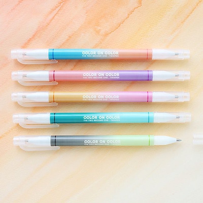 Rainbow Ball Pen-10 Color Thick Double Head Ball Pen Set (5 In) - Rainbow, LWK51011 - ปากกา - พลาสติก หลากหลายสี