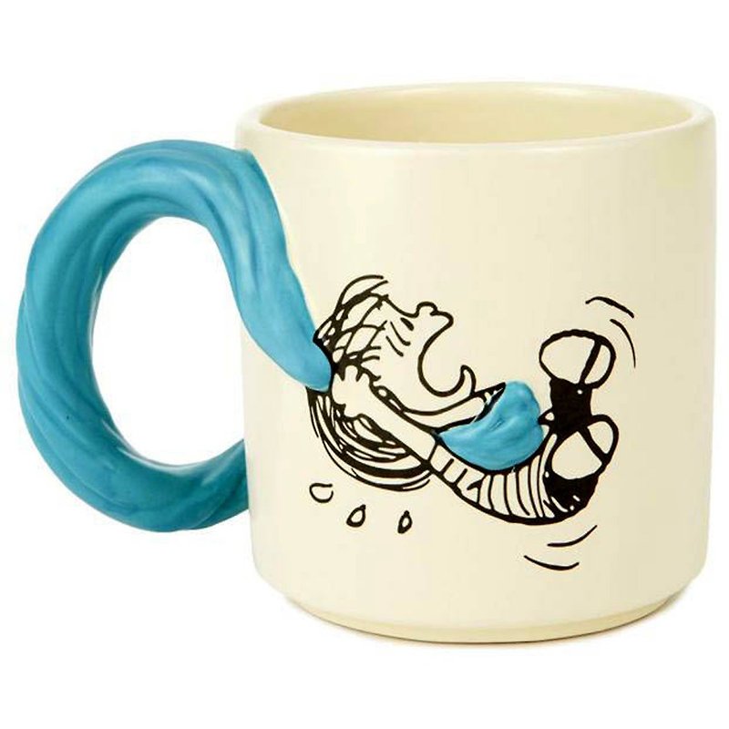 Snoopy馬克杯-緊緊抓住【Hallmark-Peanuts史奴比 馬克杯】 - 咖啡杯 - 其他材質 藍色