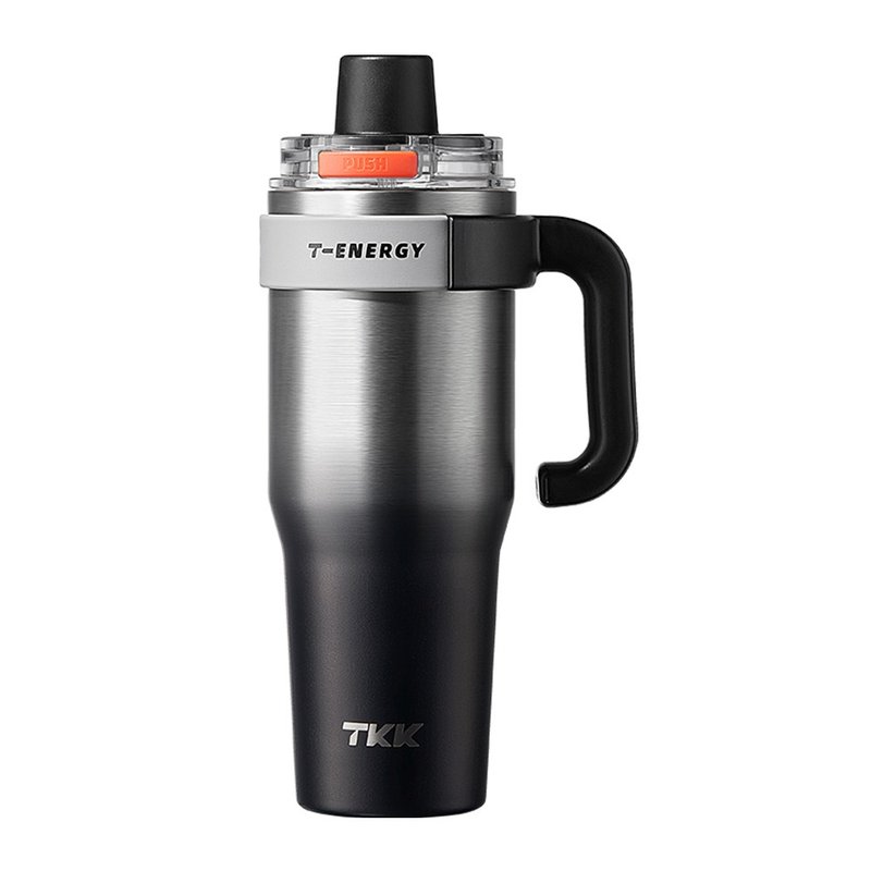 【TKK】T-One 彈蓋冰壩杯 316不鏽鋼x陶瓷噴塗 1200ML-銀黑影 - 保溫瓶/保溫杯 - 不鏽鋼 多色