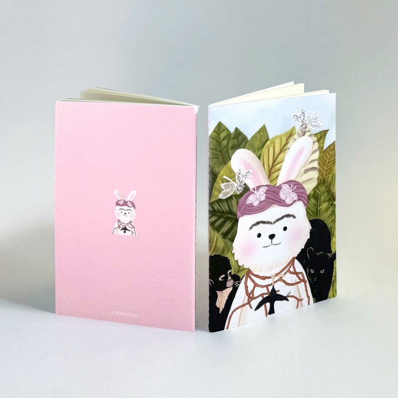 Rabbit in Frida Self Portrait Art Parody Notebook - Notebooks & Journals - Paper 