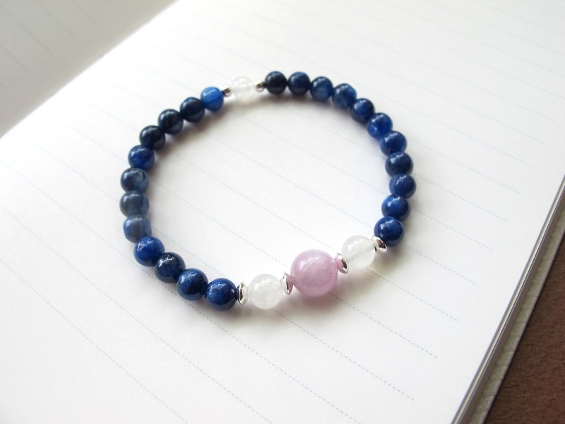 [Lala's exclusive store - Freedom Rider] Confucius x moonstone x kyanite x925 silver - Bracelets - Crystal Blue