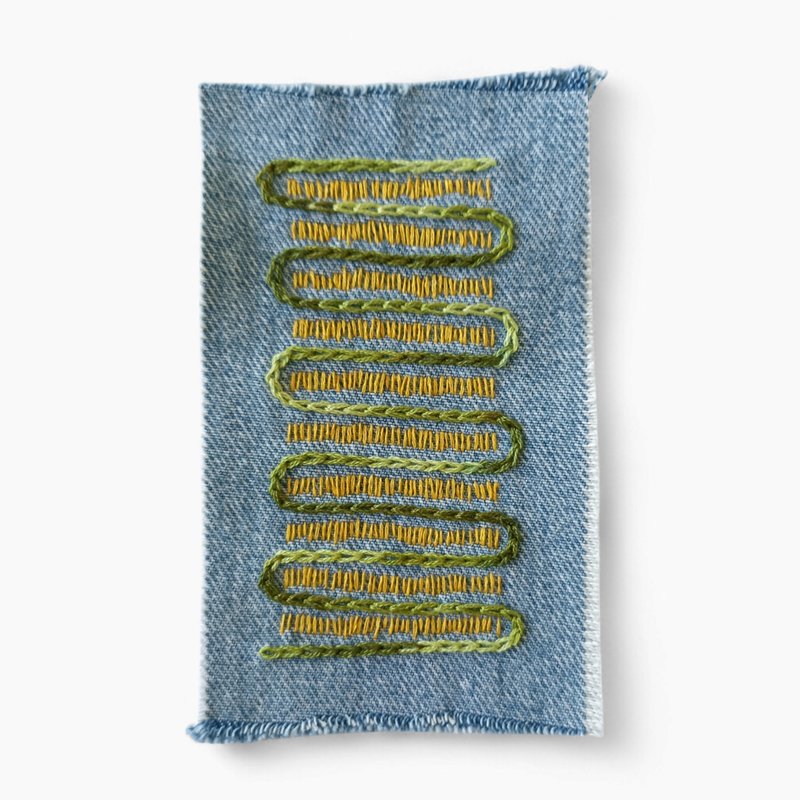 Boro  patch hand sewn from recycled denim. - Knitting, Embroidery, Felted Wool & Sewing - Cotton & Hemp 