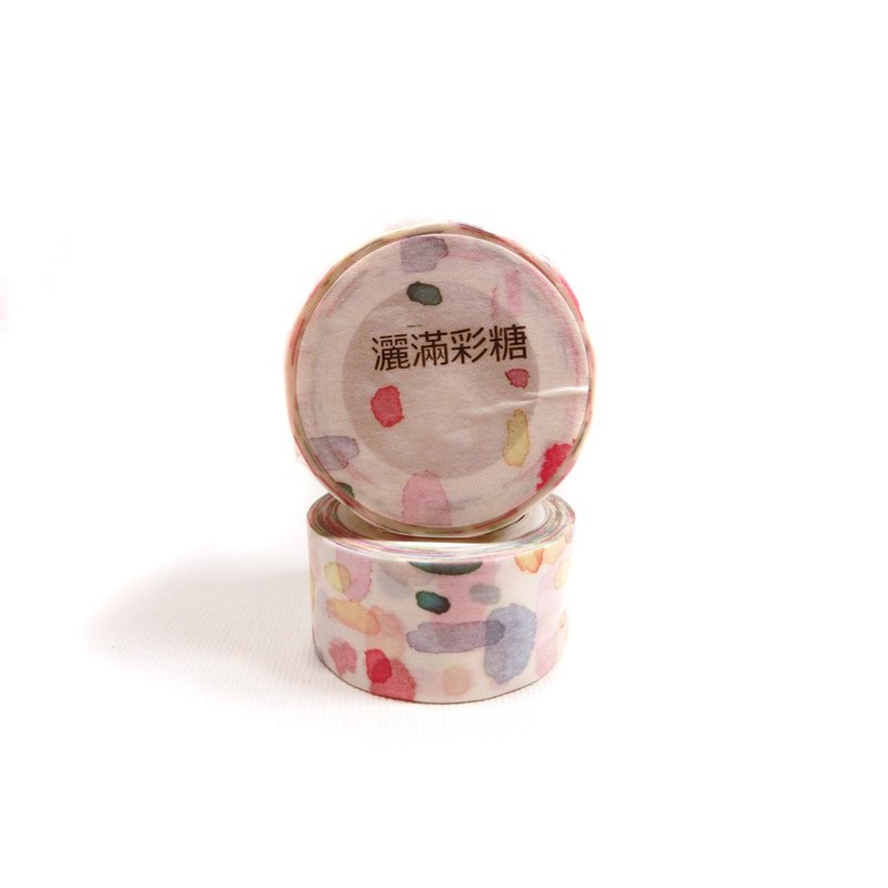 灑滿彩糖-鹽系素材和紙膠帶 - 紙膠帶/和紙/PET - 紙 多色