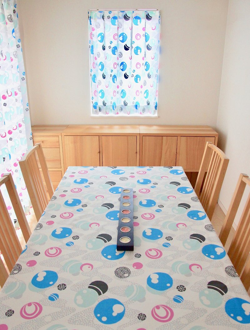 【Table cloth / cover】"Mizutama" (Pink) - โต๊ะอาหาร - ผ้าฝ้าย/ผ้าลินิน สึชมพู