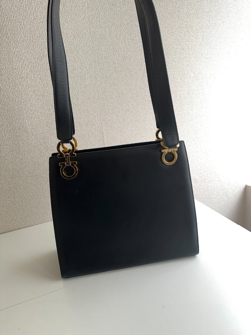中古包 Ferragamo菲拉格慕 Gancini 斜背包 - 手提包/手提袋 - 真皮 黑色