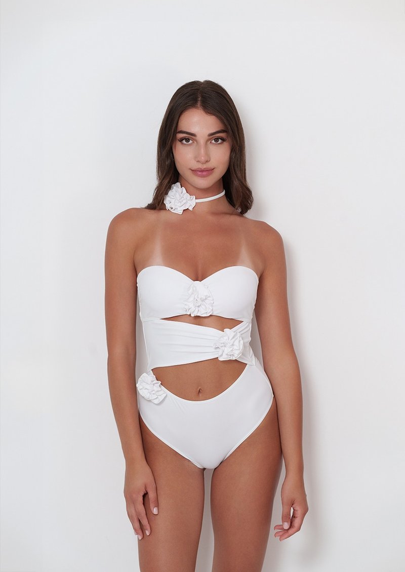 Europa | White | One Piece - Women's Swimwear - Nylon 