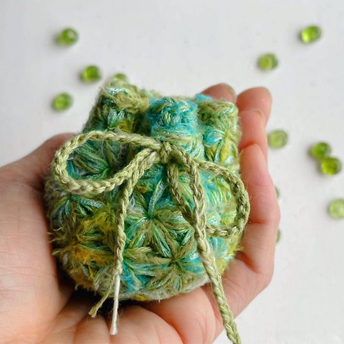 說說 Knitting 生命之花束口袋 - 綠光 心輪敷袋