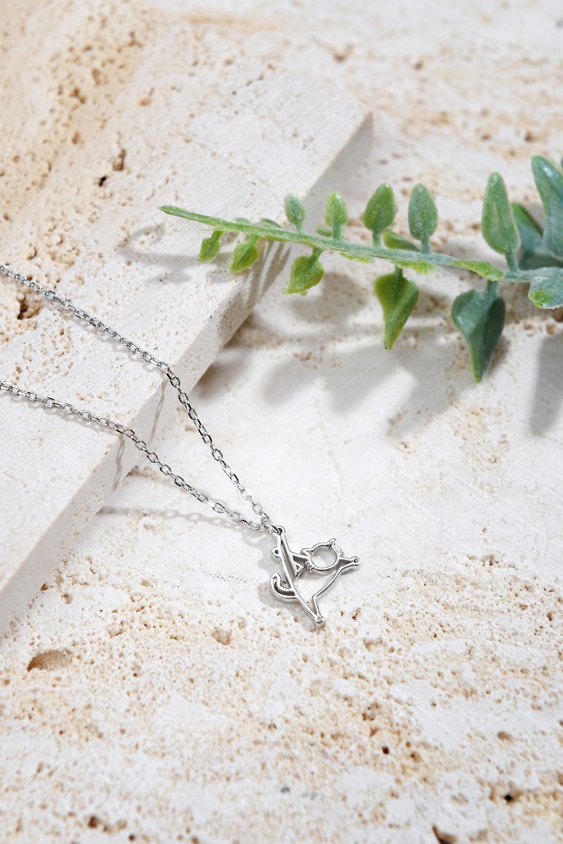 Yoga with Me-ow Necklace – Dancer - Necklaces - Sterling Silver Silver