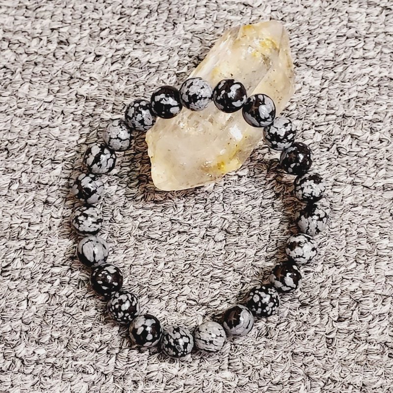 (Free shipping in Hong Kong) Snowflake Obsidian Handcraft- Resist Negative Energy, Evil Crystal - Bracelets - Crystal 