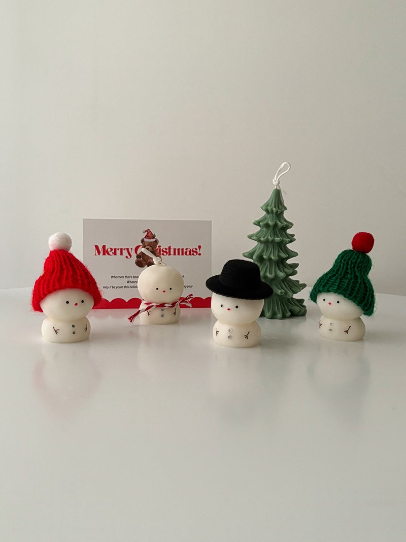 Mini Snowman Candle Christmas Gift Box for Gift Exchange - Candles & Candle Holders - Wax 