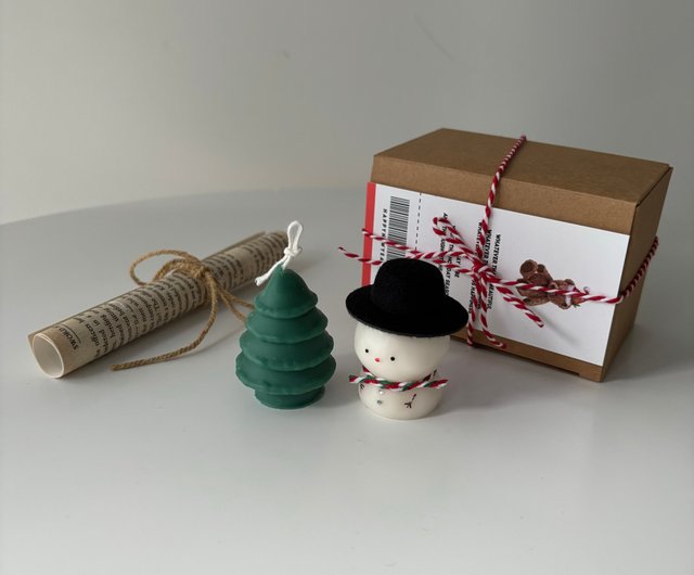 ミニスノーマンキャンドルクリスマスギフトボックス ギフト交換用