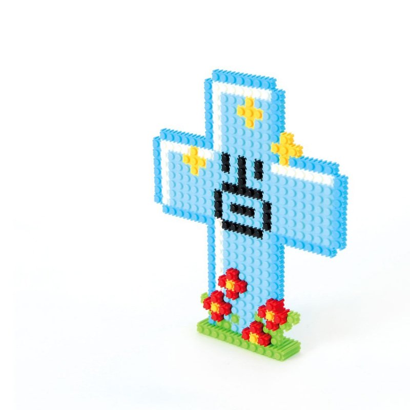 Hello DunDun 哈囉登登系列 3D積木拼圖  03.十字登登(藍) - 其他 - 塑膠 白色