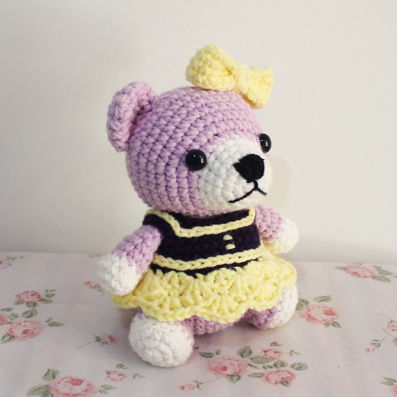 Ms. Bear Bear Mercy Hand Knit - Stuffed Dolls & Figurines - Cotton & Hemp Purple