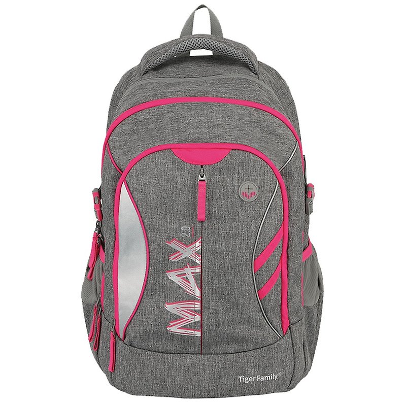 Tiger Family MAX 2.0 Series Ultra-Lightweight Backpack - Simple Gray Pink - กระเป๋าเป้สะพายหลัง - วัสดุกันนำ้ สีเทา