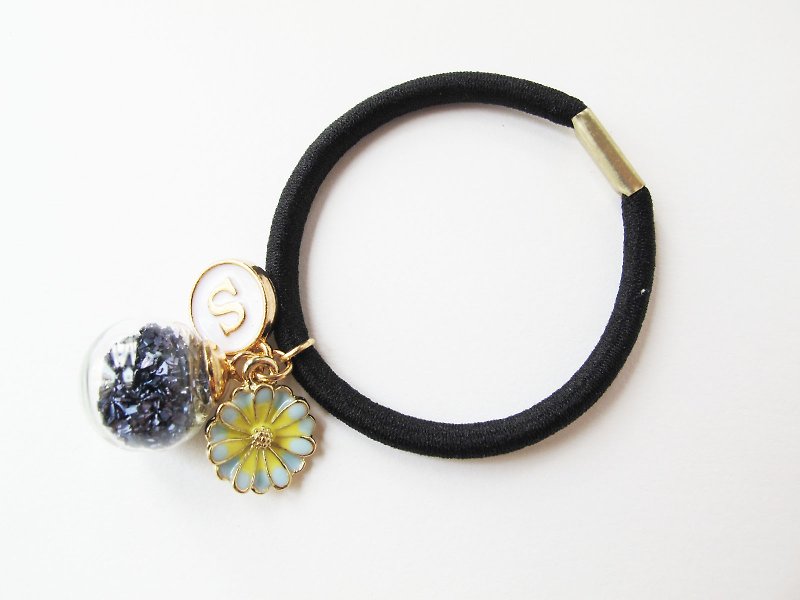 ＊Rosy Garden＊Navy blue planet pieces with custom made english letter hair band - เครื่องประดับผม - แก้ว สีน้ำเงิน