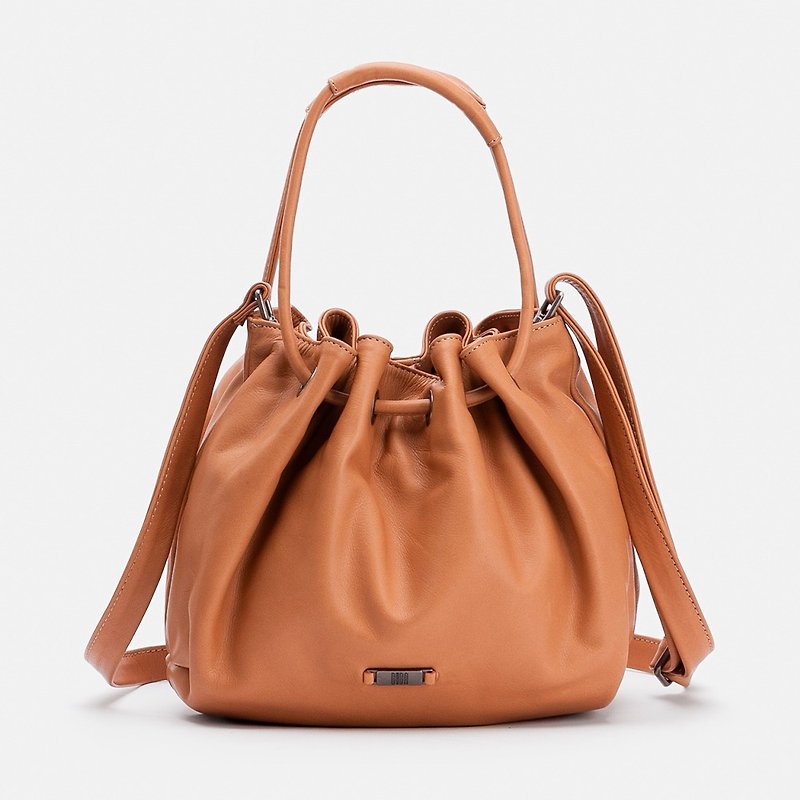 [Spain BIBA] Grace Grc2l pleated cloud bag portable / shoulder - Drawstring Bags - Genuine Leather Brown