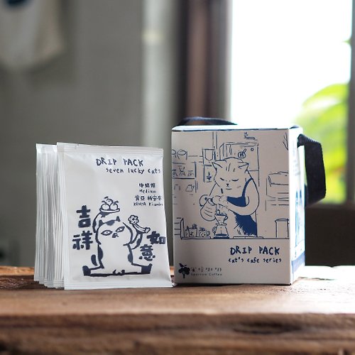 三星四季青花瓷 【七福貓系列】中焙風味濾掛咖啡包 - 加購杯子享優惠價