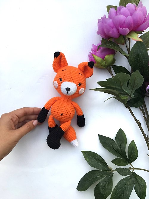 KnitInBy Fox plush, stuffed fox , fox baby toy, baby nursery decor, granddaughter gift