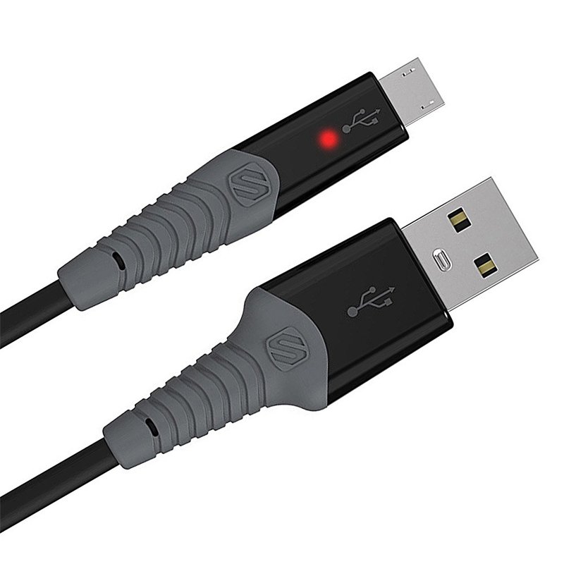 SCOSCHE Micro USB 閃電充電線 (6 呎) - 行動電源/充電線 - 塑膠 黑色