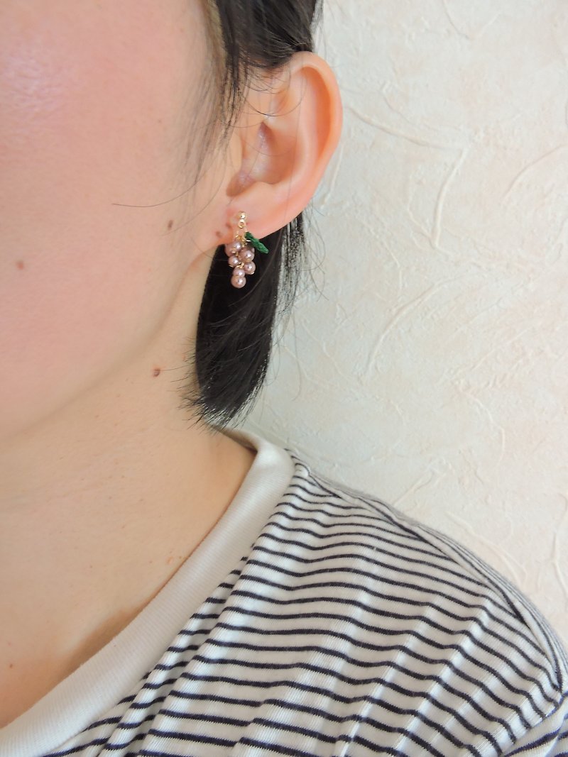 September Grape Earrings Delaware - Earrings & Clip-ons - Cotton & Hemp Pink