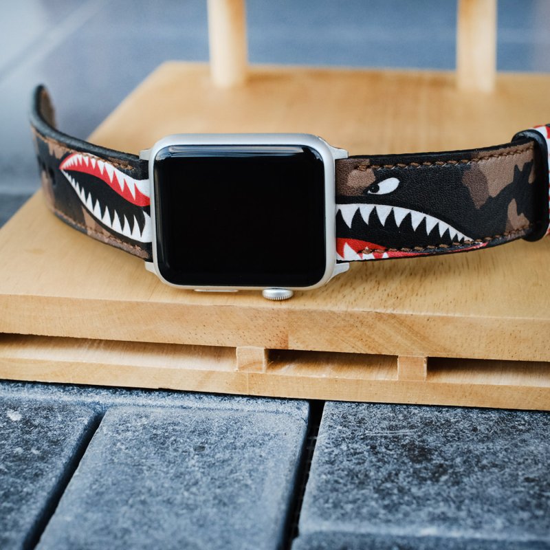 Apple Watch皮革錶帶38毫米42毫米40毫米44毫米 - 錶帶 - 真皮 咖啡色