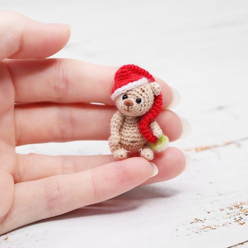 Sankatoys Crochet pattern Micro Bear Christmas, PDF Digital Download, DIY mini amigurumi