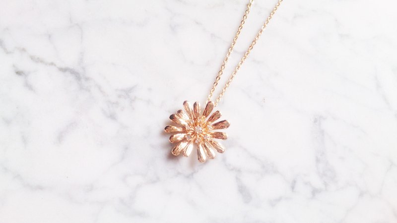 "Limited Offer" Limited 2 sunflowers zircon collarbone necklace fine - สร้อยคอทรง Collar - เครื่องเพชรพลอย 