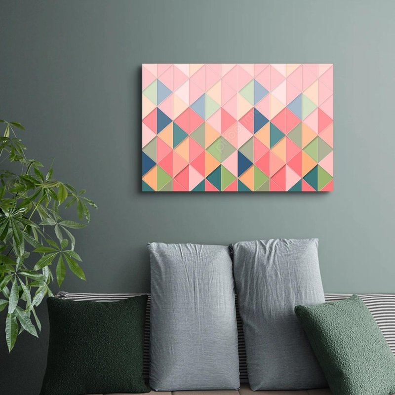 Geometric triangle art giclee frameless painting - Posters - Polyester 