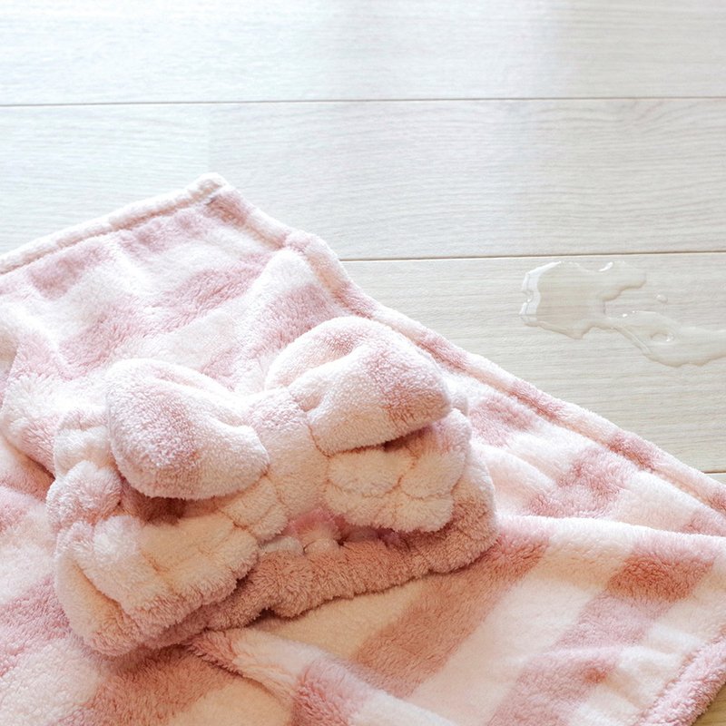 CB Japan蝴蝶結系列超細纖維擦頭巾+髮帶2件組(兩色可選) - 其他 - 聚酯纖維 