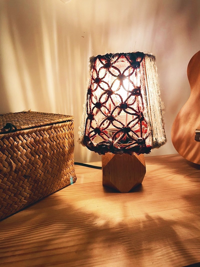 [Online] Woven light hand-knitted lighting | Including textured wooden base lighting and materials, free light bulb instruction video - Knitting / Felted Wool / Cloth - Cotton & Hemp 