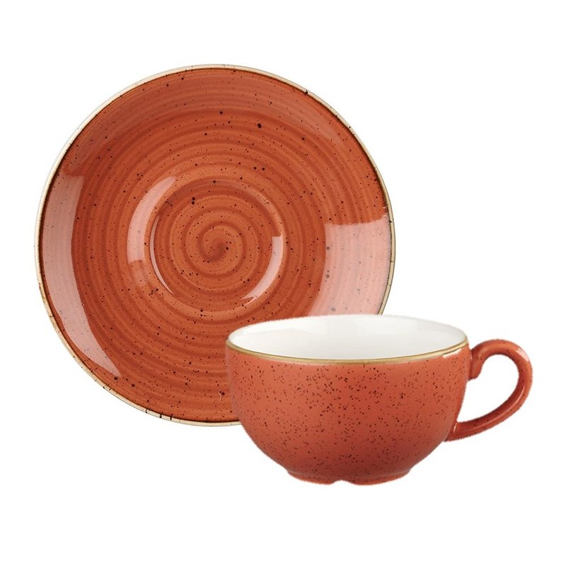 CAPPUCCINO CUP & SAUCER - Spiced Orange - แก้วมัค/แก้วกาแฟ - เครื่องลายคราม สีส้ม