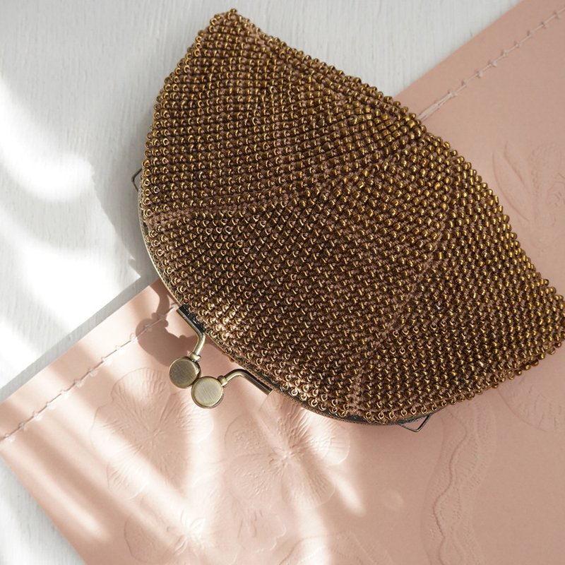 Ba-ba (m) Seedbeads crochet pouch No.2181 - 錢包/皮夾/長短夾 - 其他材質 金色