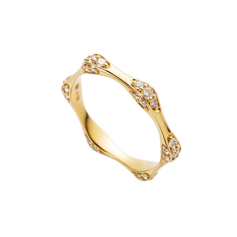 18K Infinity 六角鑽戒 - 戒指 - 貴金屬 金色