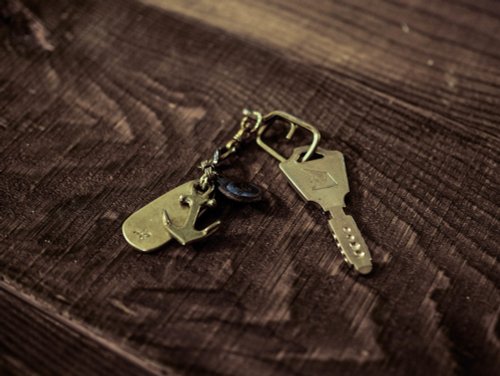HEYOU Art&Craft Department Solid Brass Key Chain - 黃銅海錨鑰匙圈