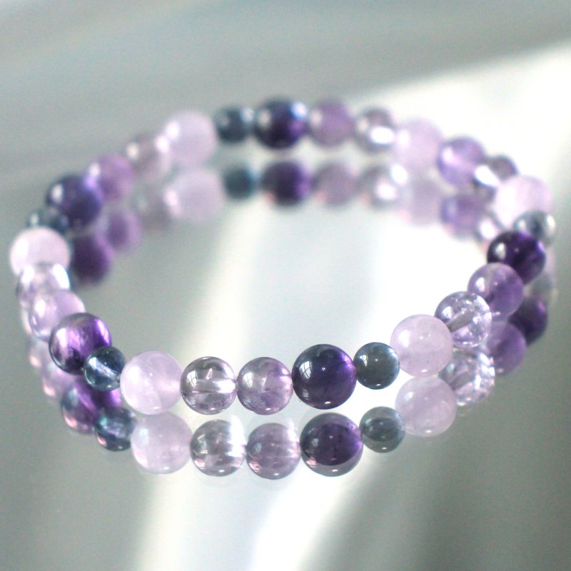 Amethyst bracelet | cordierite | attract wealth | attract noble people | prosper career - Bracelets - Crystal Purple